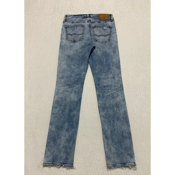 American Eagle Jeans Men's 29x32 Slim Flex Ripped Distressed Denim Acid Wash - Picture 2 of 10